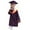 B-Purple, variant on Shiny Kindergarten & Preschool Graduation 2 pieces Graduation Dress Solid Color Coat Long Gown Cap Tassel Set 2025 graduation cap and gown for Kids Girl 2-3 Years