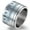 Silver, variant on Rotatable Blue Luminous Display of Arabic Numerals Time Titanium Steel Ring 7-12