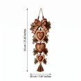 thumbnail image 3 of Decorative Heart Wall Hanging, Rustic Farmhouse‑Style Wall Ornament with Plaid Bow, Wood Beads, Artificial Berries and Bottom Tassel for Indoor Wall Decoration, 3 of 7