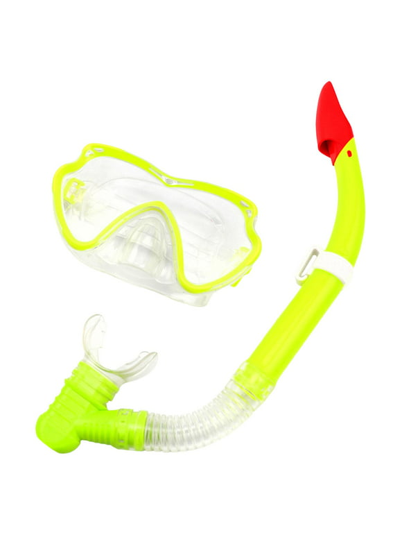 Snorkel Set Snorkeling Glasses Comfortable Lightweight Wide View, Scuba Diving and Snorkel for Training Equipment Yellow