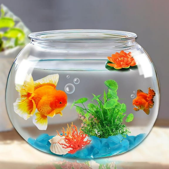 ibasenice Small Fish Bowls Clear Design Plastic Family Home Decoration 1Pcs