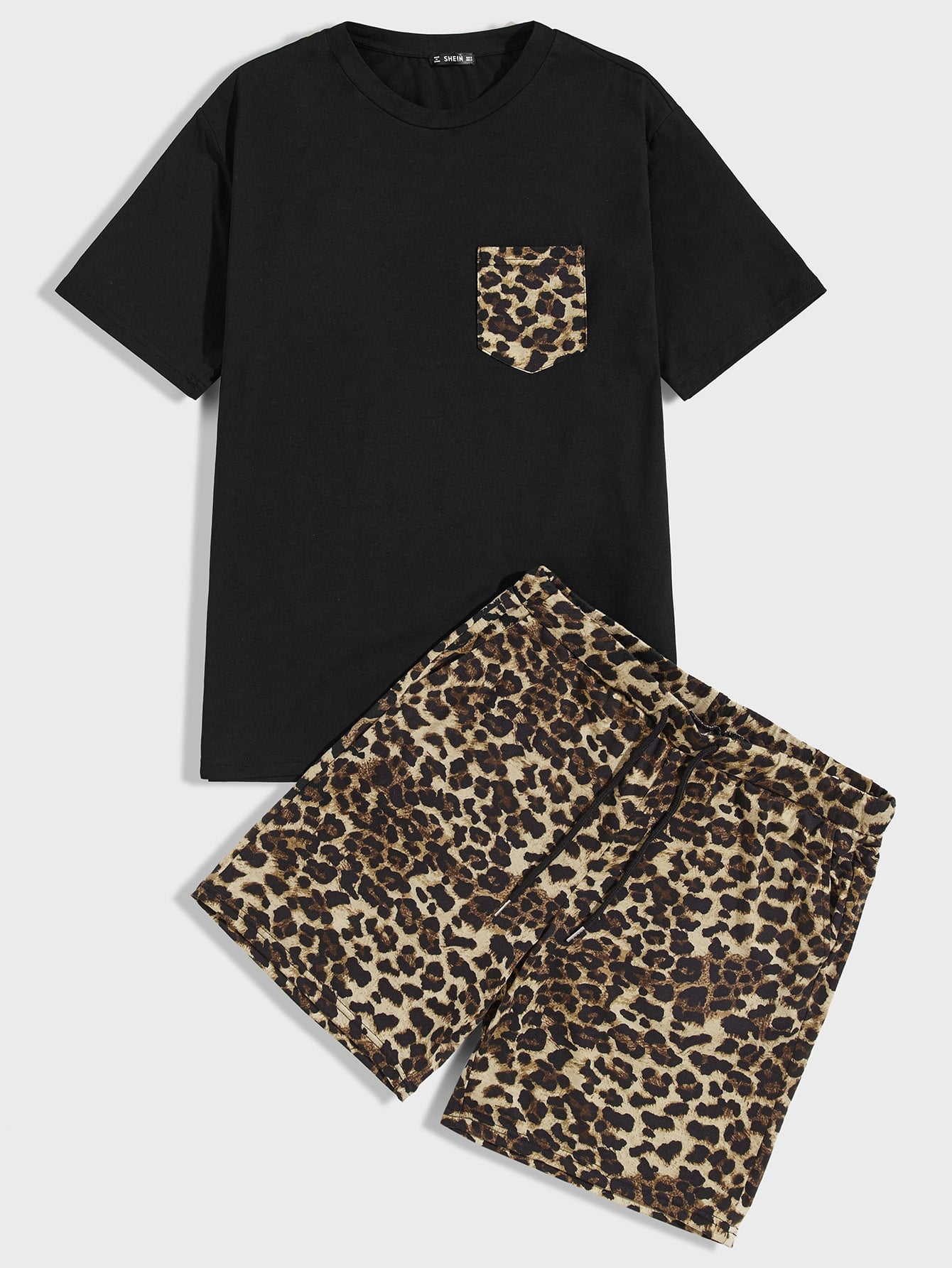 Leopard Print Shorts Set XXL 