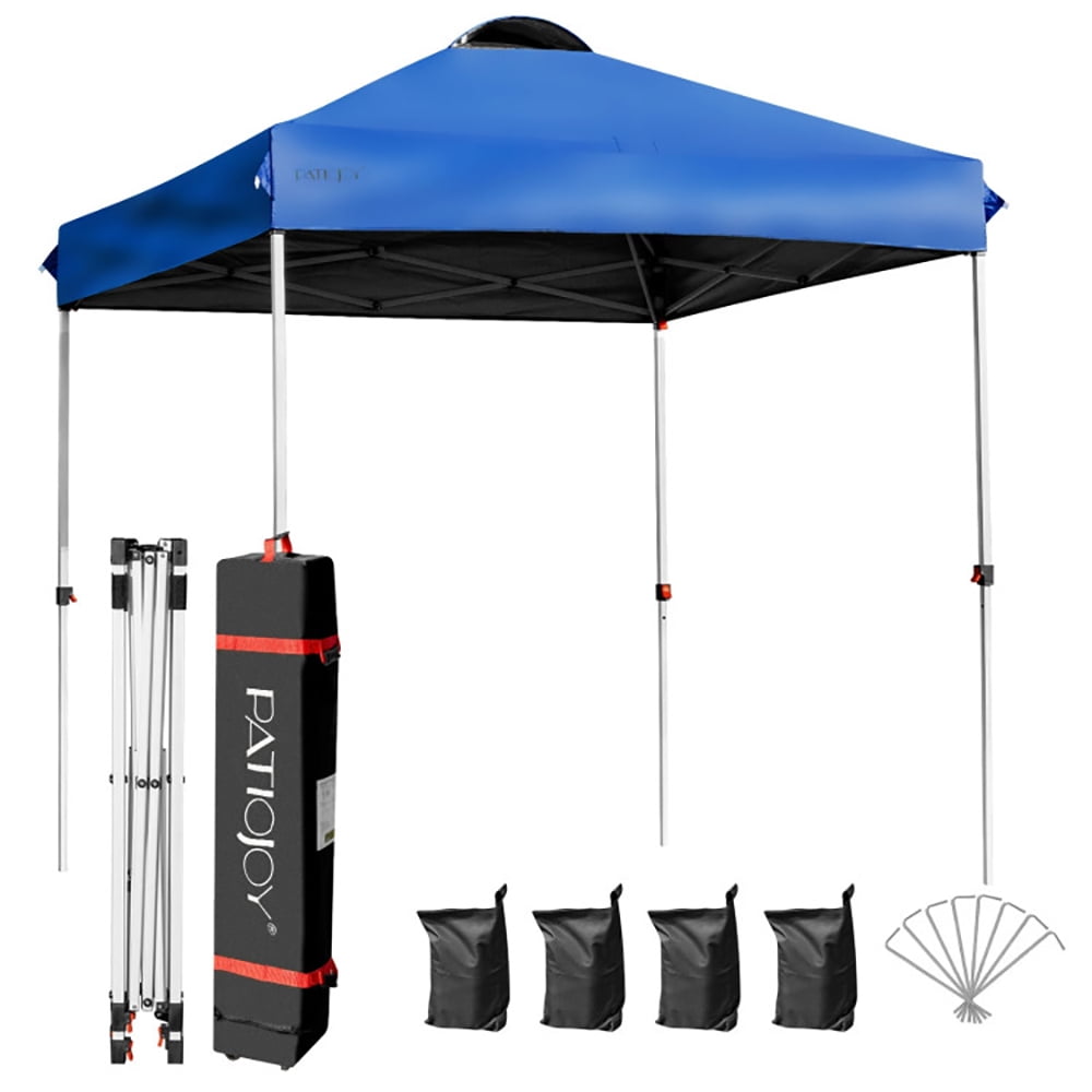 Aimee Lii 6.6 x 6.6 Feet Outdoor Pop Up Camping Canopy Tent with Roller Bag, Backyard Canopy Gazebo, Blue Aimee Lii 6.6 x 6.6 Feet Outdoor Pop Up Camping Canopy Tent with Roller Bag, Backyard Canopy Gazebo, Blue