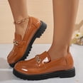 thumbnail image 5 of ZACPNCV Womens Plus Size Retro Loafers Round Toe Platform Low Heel Comfort Casual Shoes, 5 of 9