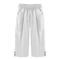 thumbnail image 4 of Outfmvch Capri Pants for Women Gauchos for Women Straight Wide Leg Plus Size Elastic Waist Trousers Loose Flowy Pants Pull On Elastic Cotton Linen Pants Drawstring Elastic Waist White S-3XL, 4 of 4