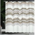 thumbnail image 3 of Ambesonne Tiles Shower Curtain, Retro Pattern of Waves Roman, 69"Wx84"L, Dark Sepia, 3 of 4