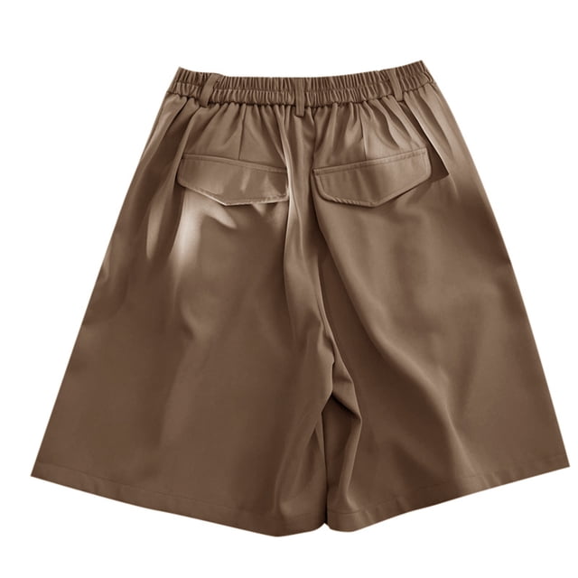 PEASKJP Performance Shorts for Men Training Gym Athletic Workout Shorts for Men with Pockets,Brown XL