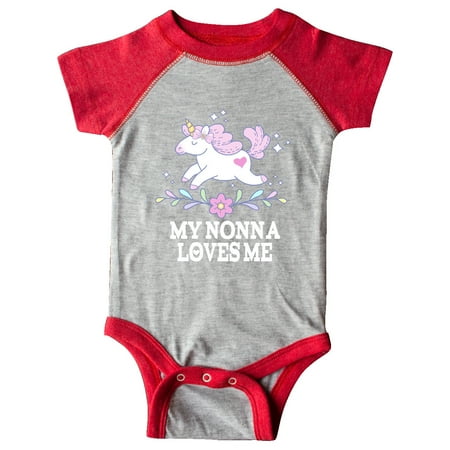 

Inktastic Nonna Loves Me Girl Unicorn Gift Baby Girl Bodysuit