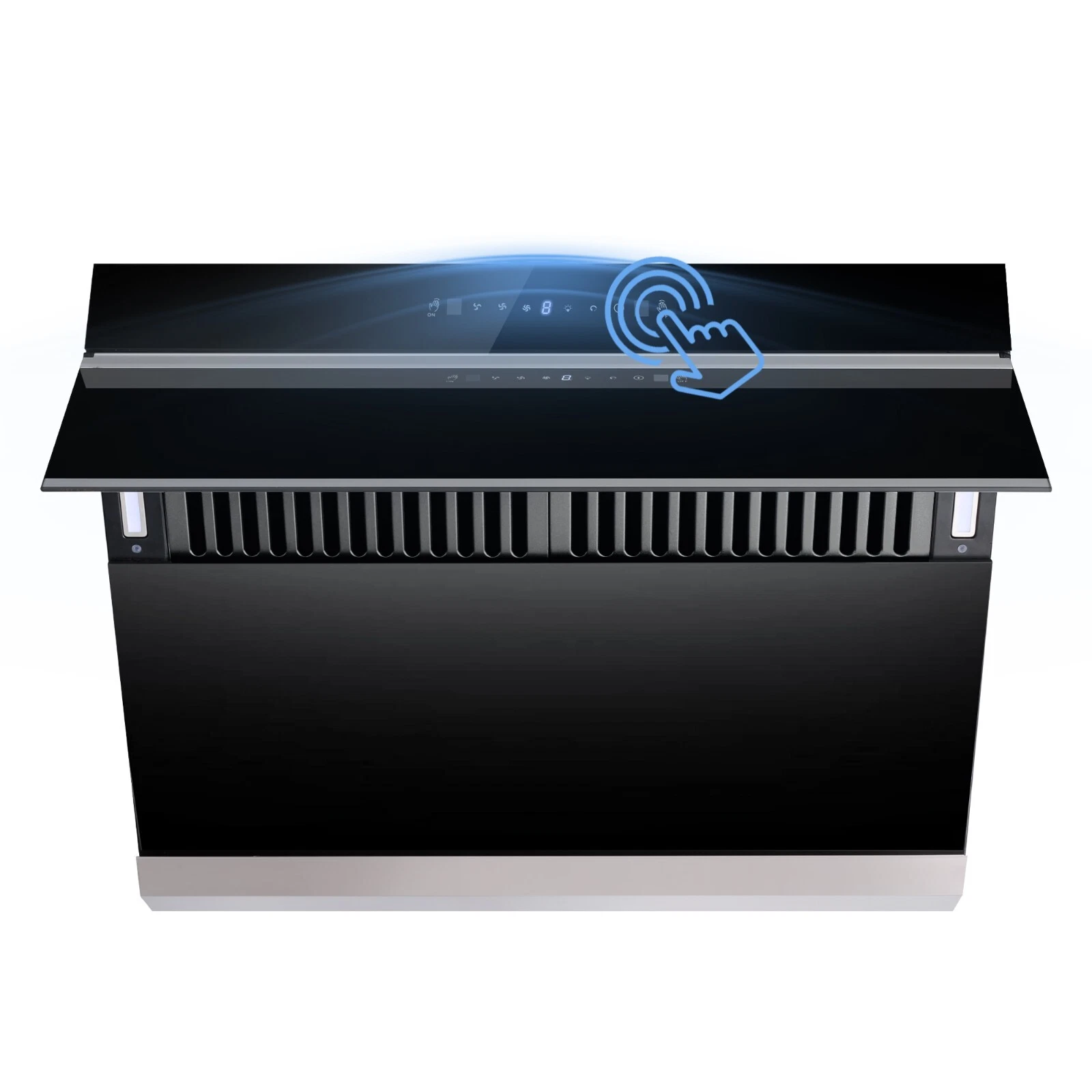 30 inch Under Cabinet Range Hood 900CFM Wall Mount Kitchen Hood 900 CFM with Heating Auto-cleaning Function Gesture& Touch Control,Tempered Glass Surface Vent Hood 3 Speed Exhaust Fan,Baffle Filters