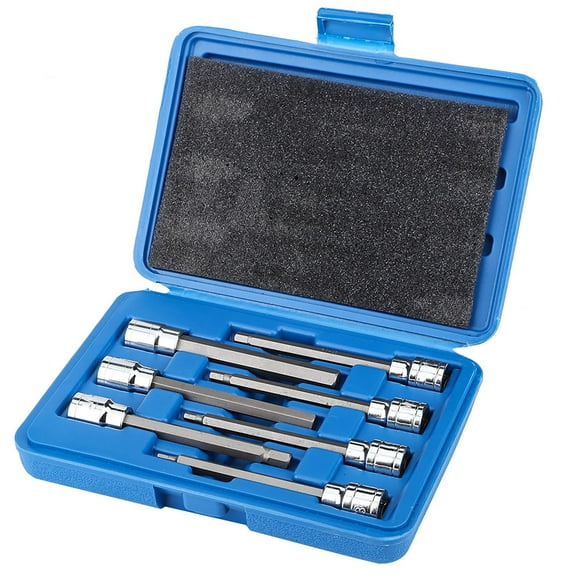 Long Rich Hex Socket Sae Individual Drive Sockets Star Drive Sockets 7Pcs Extra Long Hex Bit Socket Set 3 4 5 6 7 8 10 Mm Drive Repair Tool Kit Hand Operated Tools