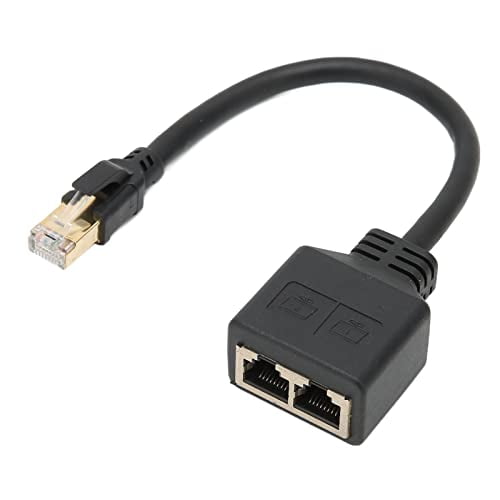 RJ45 Network 1 to 2 Port Ethernet Adapter Splitter,1 Male to 2 Female LAN Ethernet Splitter Adapter Cable for All Networks,Homes and Offices,and All Broadband Connections