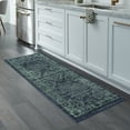 thumbnail image 3 of Maples Rugs Georgina Traditional Vintage Navy Green Washable Hallway Runner Rug, 2' x 6', 3 of 7