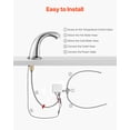 thumbnail image 5 of VEVOR Touchless Bathroom Sink Faucet, Automatic Motion Sensor Restroom Toilet Faucet with Hole Cover Plate, Battery Operated,Adjustable Temp for 9/16 in Pipe Commercial Lavatory,Chrome Plated Silver, 5 of 9