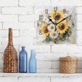 thumbnail image 4 of WOBOGO Sunflowers and Daisies Wall Clock 7.78 Inch Battery Operated Silent Unit Square Rustic Vintage Style for Home Bedroom Office Gold Pointer, 4 of 8