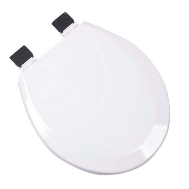 BathDecor Premium White Molded Round Front Wood Toilet Seat with