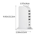 thumbnail image 3 of ZZkhGO 30W Multi Interface USB Charger, 6 Port Fast Charging Station, Desktop Stand Up Charger for Phones Tablets, 3 of 6