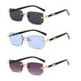 thumbnail image 1 of Gafas de sol sin montura rectangulares a la moda populares para mujeres y hombres, gafas de sol cuadradas pequeñas para mujer y hombre, gafas de viaje de verano, 1 of 5