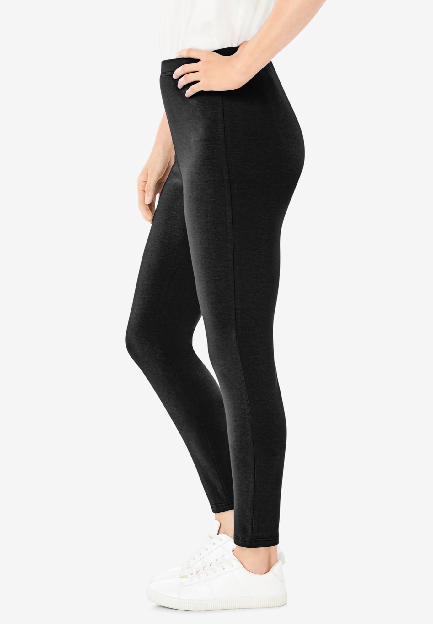 Plus Size Stretch-Cotton Knit Pull-On Leggings - image 3