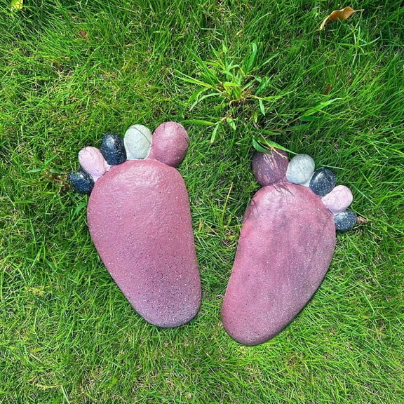 Footprint Garden Stepping Stones Set of 2, Outdoor Decorative Paver Mat
