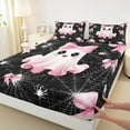 thumbnail image 3 of Castle Fairy Kawaii Ghost 4-Piece Full Size Sheets for Kids,Halloween Spider Bed Sheets,Cartoon Bowknot Lightweight Sheet Sets,Ultra Soft Home Decor, 3 of 7