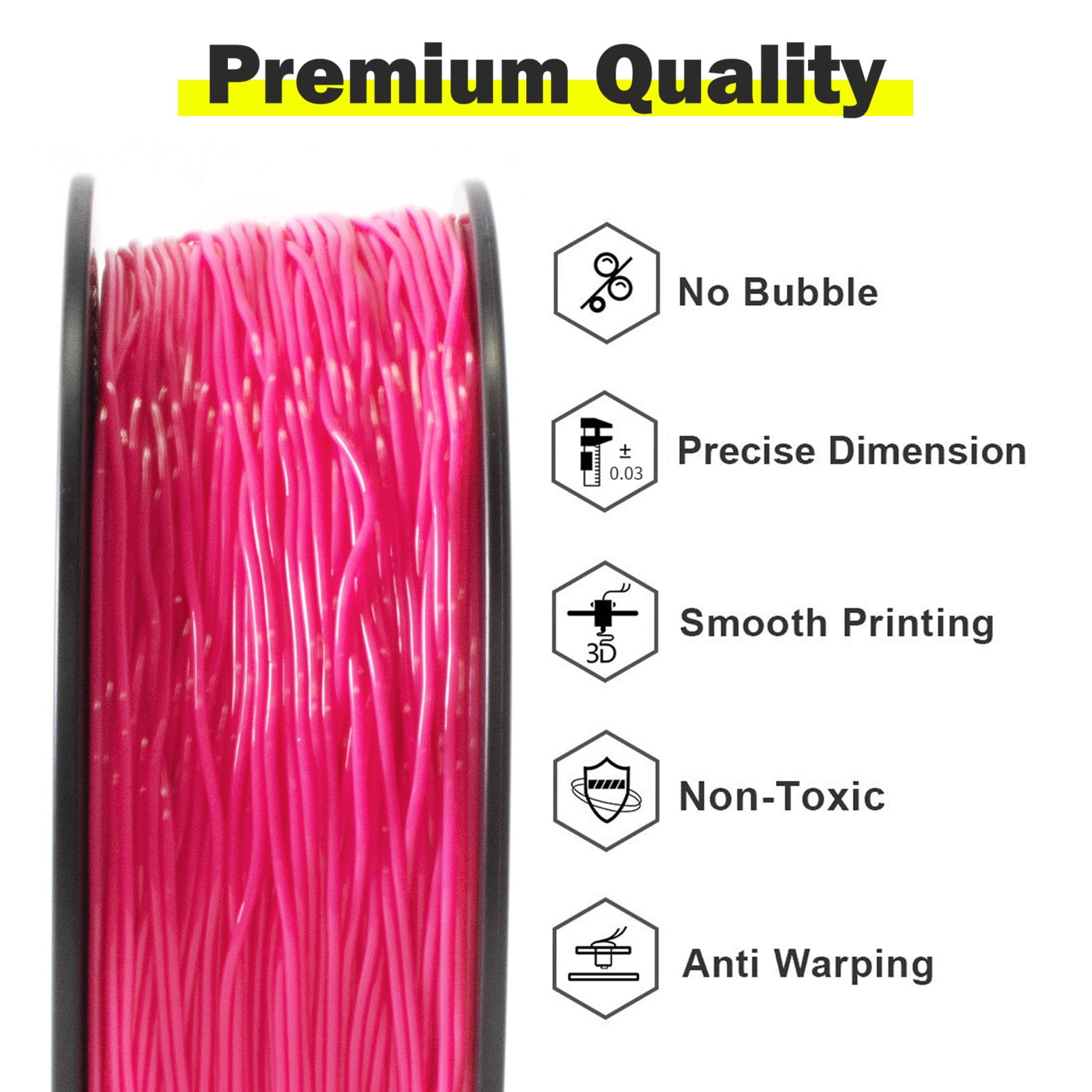 Geeetech 5pcs TPU Filament 1.75mm, Flexible 3D Printer Filament Roll, 5kg（11ibs） Spool, Dimensional Accuracy +/- 0.03 mm, Fit Most FDM Printer (TPU pink)