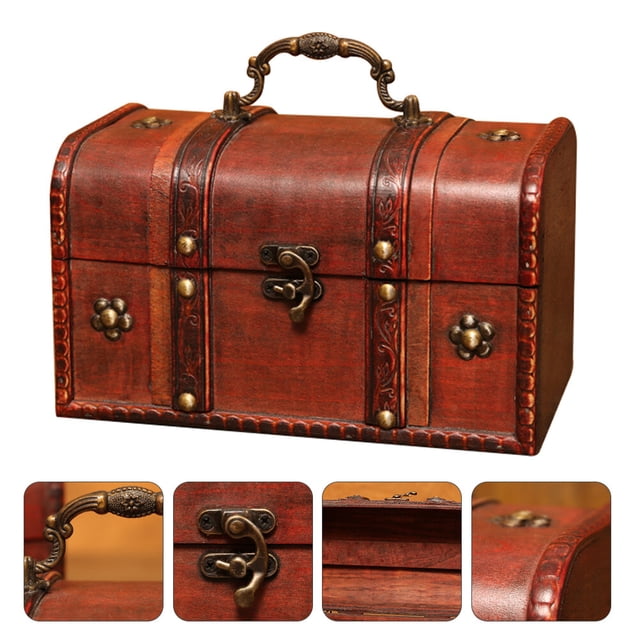 BEADCEST Home Storage Box Wooden Retro Design Organization 1Pcs