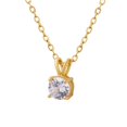 thumbnail image 1 of Pendentif en Diamant Diamant Incrusté zircon, Collier Solitaire en Acier Titane, 1 of 4