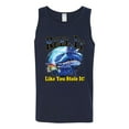 thumbnail image 2 of Reel It Like You Stole It Mens Graphic Tank Top, Navy, 2XL, 2 of 3