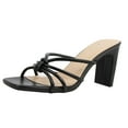 thumbnail image 1 of Delicious Women's Strappy Knotted Block Heel Sandal, Black,  11 M US, 1 of 6