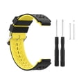 thumbnail image 1 of Correa de reloj Correa de reloj ajustable de silicona con reemplazo de dos colores para Garmin, negro, amarillo sidaley EL001512-02, 1 of 2