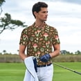thumbnail image 3 of Yiaed Mushrooms and AutumnPrint Men's Short Sleeve Polo Shirt,Golf Polo for Men Three-Button Golf Shirt Athletic Casual Collared T-Shirt- 3X-Large, 3 of 7