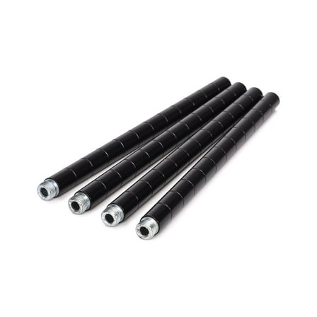 HSS 12" Extension Pole 1" Pole Diameter 1.2 mm Thickness Black, 4-Pack