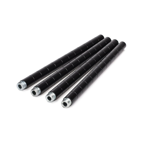 HSS 12" Extension Pole 1" Pole Diameter 1.2 mm Thickness Black, 4-Pack