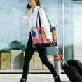 thumbnail image 5 of FORMRS Canvas Laptop Tote Bag for Women with 15.6" Computer Compartments Shoulder Handbag, Art Geometric, 5 of 7