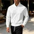 thumbnail image 2 of Hurxie Men's UPF 50+ Sun Protection Lightweight Full Zip Jacket Long Sleeve Fishing Hiking Performance Shirt White,M, 2 of 5