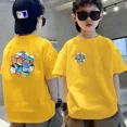 thumbnail image 3 of Camiseta de verano para niños, camiseta informal de cuello redondo, transpirable, fina, Media manga, versátil, holgada, 2023, 3 of 5