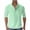 Mint Green, variant on Ohufall Mens Cotton Linen Shirts Summer Solid Adjustable Long Sleeves Pocket Beach Shirt Fashionable Casual Pullover Button Stand-up Collar Tops for Men