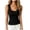 Black, variant on IUYRTFE Women Round Neck Sleeveless Stretch Tank Top Solid Color Basic Summer Cami