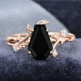 thumbnail image 6 of Coffin Cut Black simulated diamond Ring- 14K Gold plated Black Onyx Engagement Ring For Women- simulated diamond Bridal Ring Promise Ring Anniversary Gift, 6 of 6