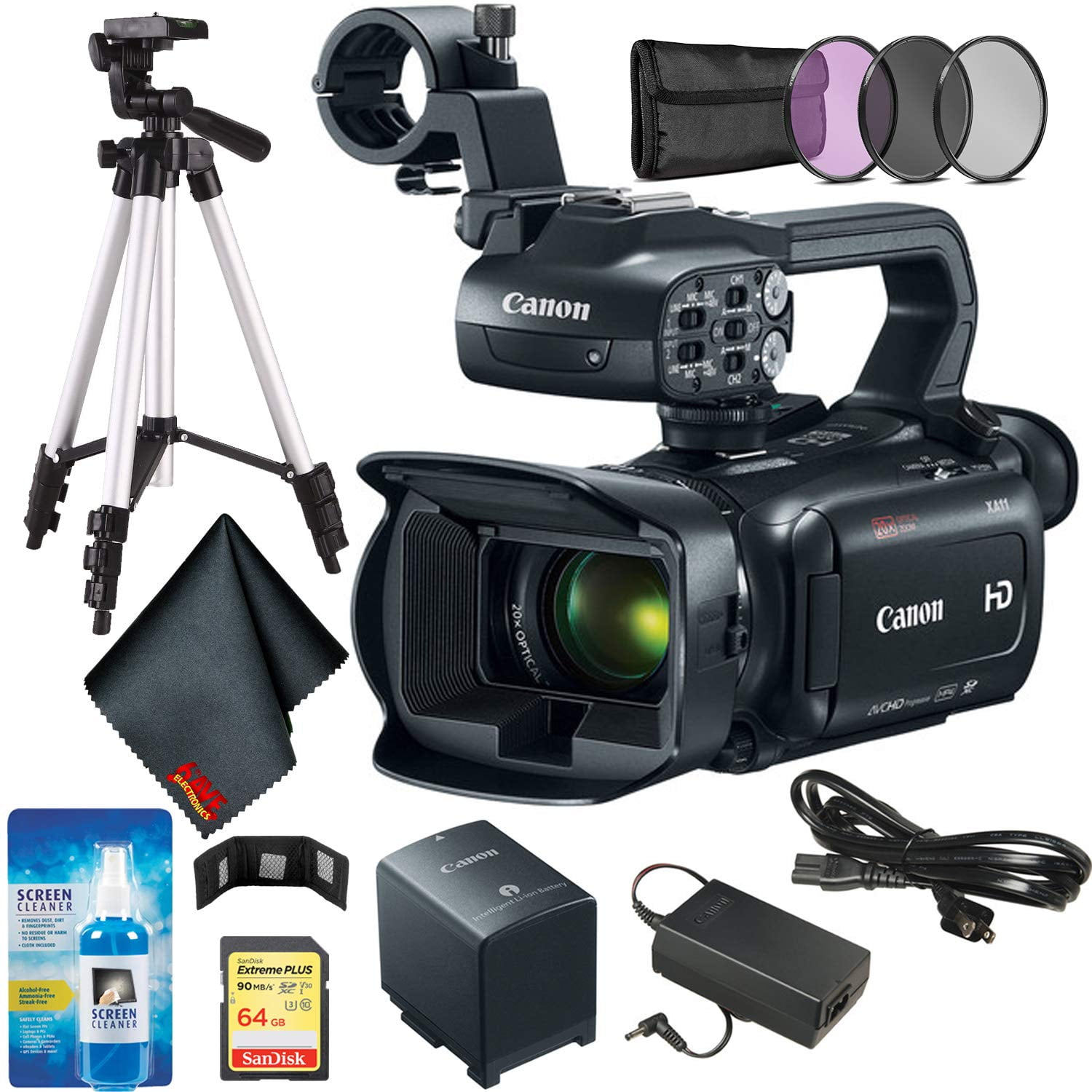 Canon XA11 Compact Full HD Camcorder Bundle w/ 64GB Memory Card