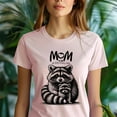 thumbnail image 5 of Mom Mode Raccoon Graphic T-Shirt for Women Cute Animal Tee, White, Size S, 5 of 6