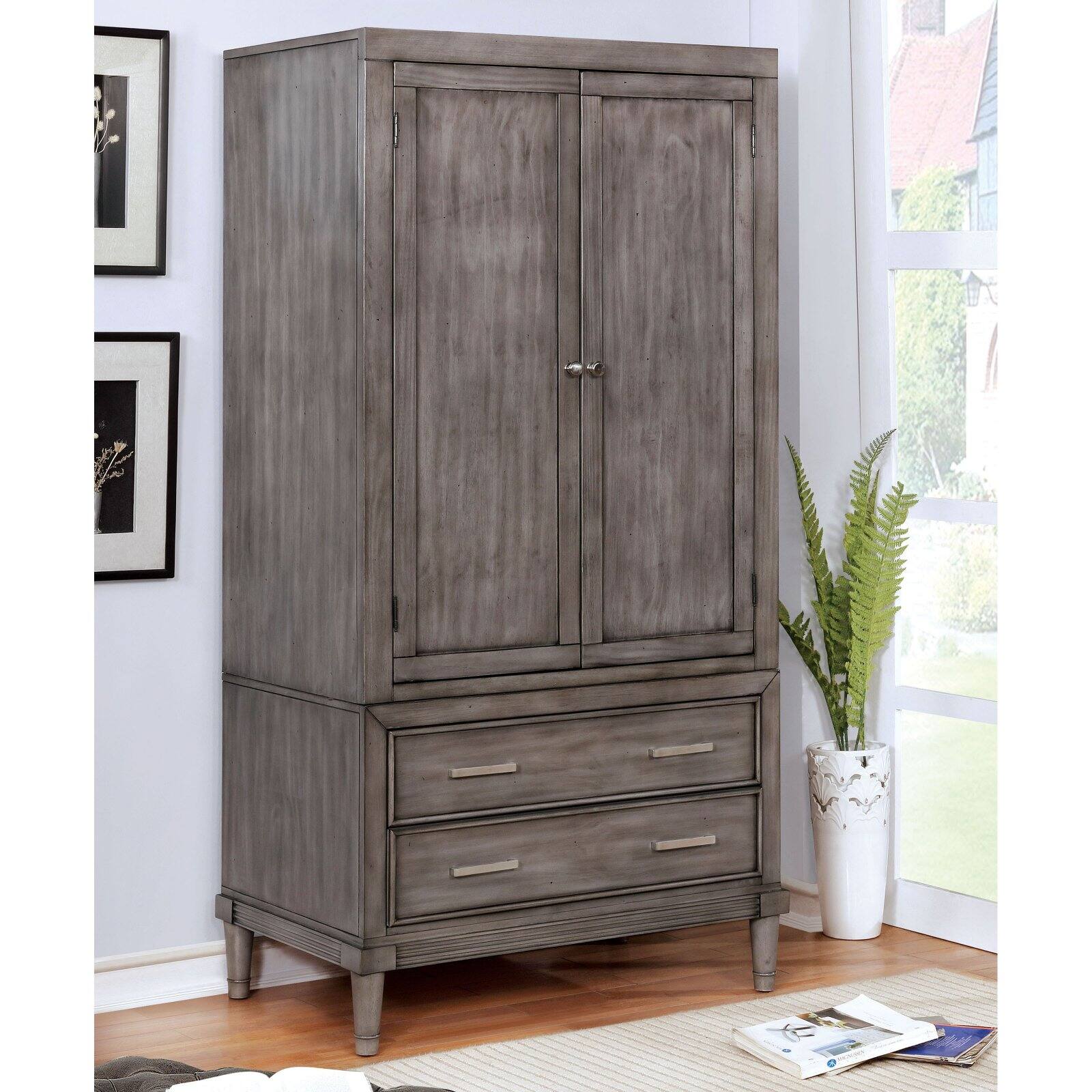 Furniture of America Kaylan Transitional 2Drawer MultiStorage Armoire