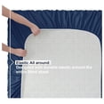 thumbnail image 5 of KriKac Full XL Size Sheet Sets - 4 Piece Full XL Size Sheets, Deep Pocket, Hotel Luxury, Extra Soft, Breathable and Cooling, Navy Blue Bed Sheets for Full XL Size Mattress, 5 of 9