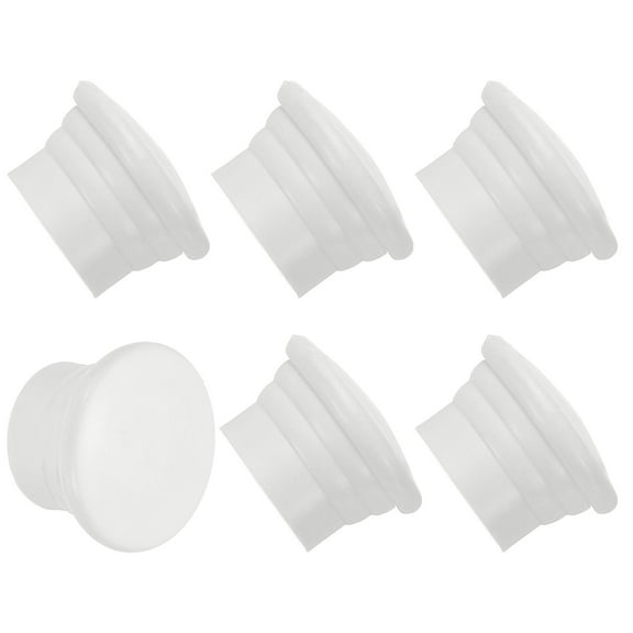 Uxcell Curtain Rod Ends, 6Pcs Plastic Drapery Rail Pole Head Cap for Home Office Window Decorative Curtain, White