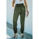 thumbnail image 3 of Pantalones con puños cónicos para mujer, cintura alta elástica, longitud hasta el tobillo, Color puro, holgados, con puños en pista, pantalones de chándal OD verde XXL, 3 of 7