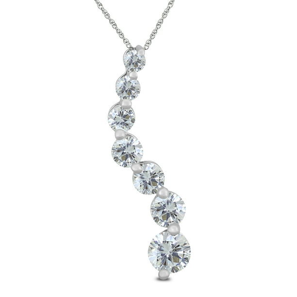 2 carat diamond journey necklace