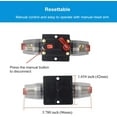 thumbnail image 4 of 30A 40A 50A 60A 80A 100A 150A Audio Circuit Breaker Auto Car Stereo Inline Fuse Holders Inverter, Manual Reset 12V-24V DC for Automotive Marine Boat Audio System Protection, 4 of 7