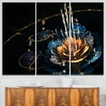 thumbnail image 1 of Design Art Orange Blue Flower with Water Drops Floral Digital Art Canvas Print, 1 of 3