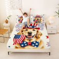 thumbnail image 3 of Manfei Cute Patriotic Dog Bed Sheets, Firework Stars Full Size Sheets, Red Blue White, Navy Reversible 4-Piece (1 Flat Sheet, 1 Fitted Sheet and 2 Pillowcases), 3 of 6