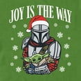 thumbnail image 2 of Men's Star Wars: The Mandalorian Christmas Grogu and Din Djarin Joy is the Way Graphic Tee Kelly Green Medium, 2 of 5